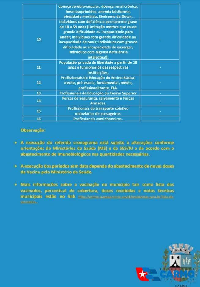cronograma de vacina 2